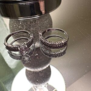 Silver engagement set cubic zirconia